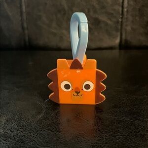 McDonald's Orange and Brown Lion Clip-On Toy with Light Blue Clip